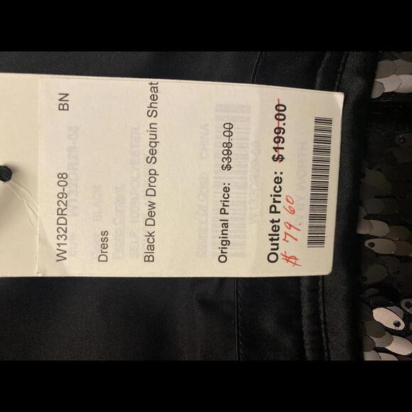 W by Worth Elegant Black Sequin Cocktail Dress NWT - Picture 6 of 11